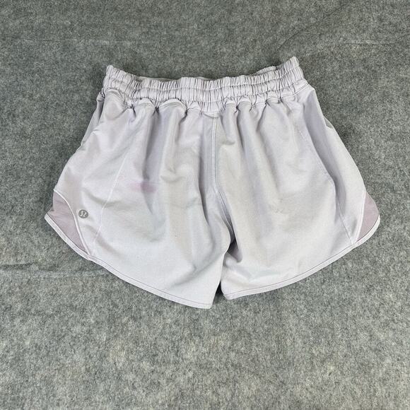 Lululemon Hotty Hot Short Womens 6 Tall Silver Lilac Lavender Running Flaws - Picture 8 of 11